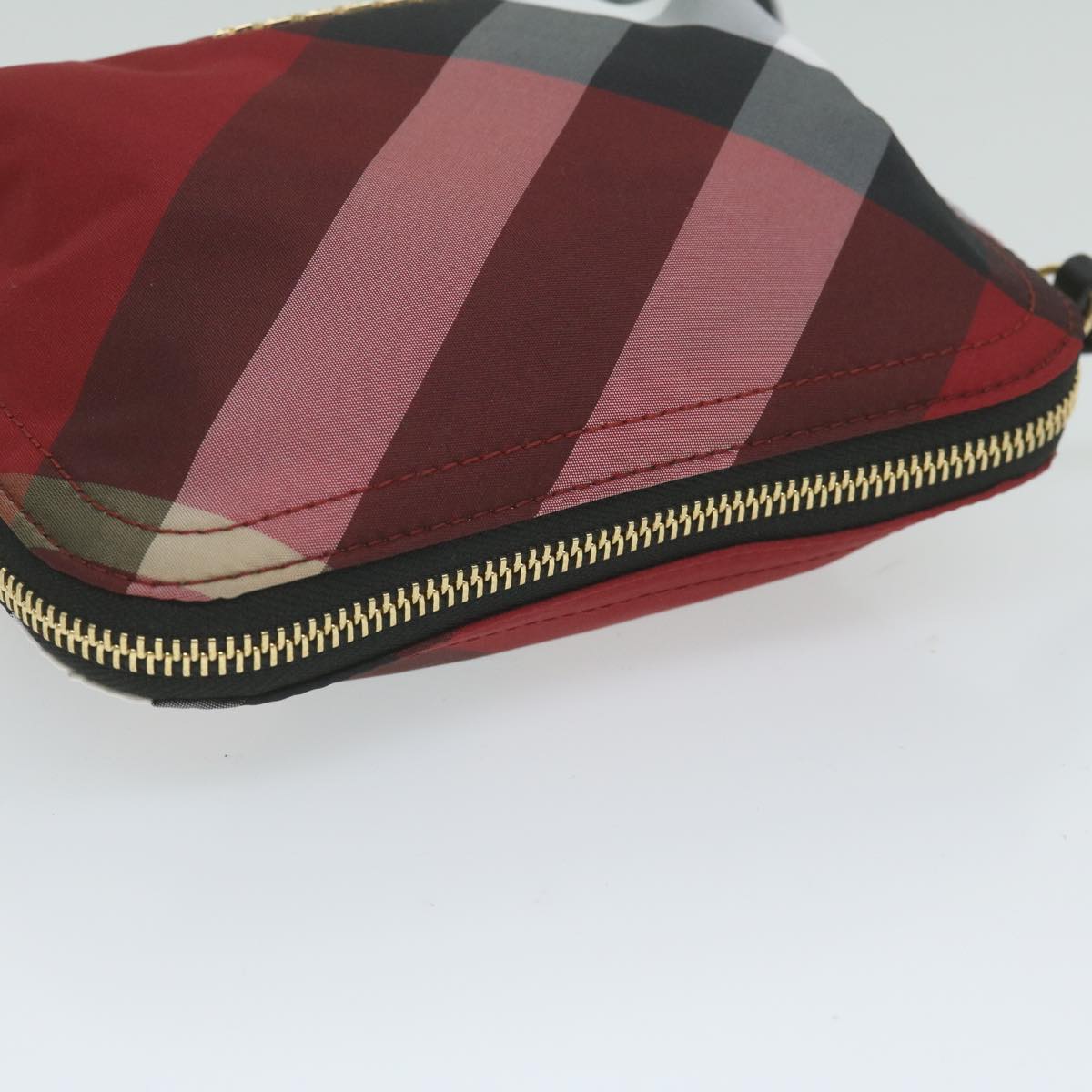 BURBERRY Nova Check Pouch Nylon Red Auth 62633