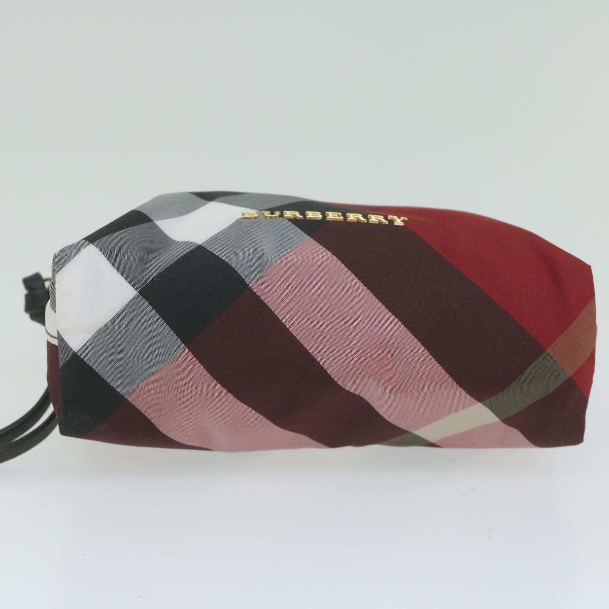 BURBERRY Nova Check Pouch Nylon Red Auth 62633