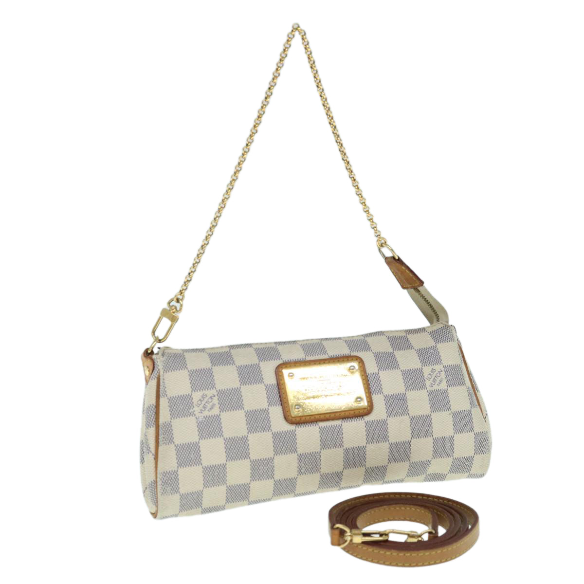 LOUIS VUITTON Damier Azur Eva Shoulder Bag 2way N55214 LV Auth 62637