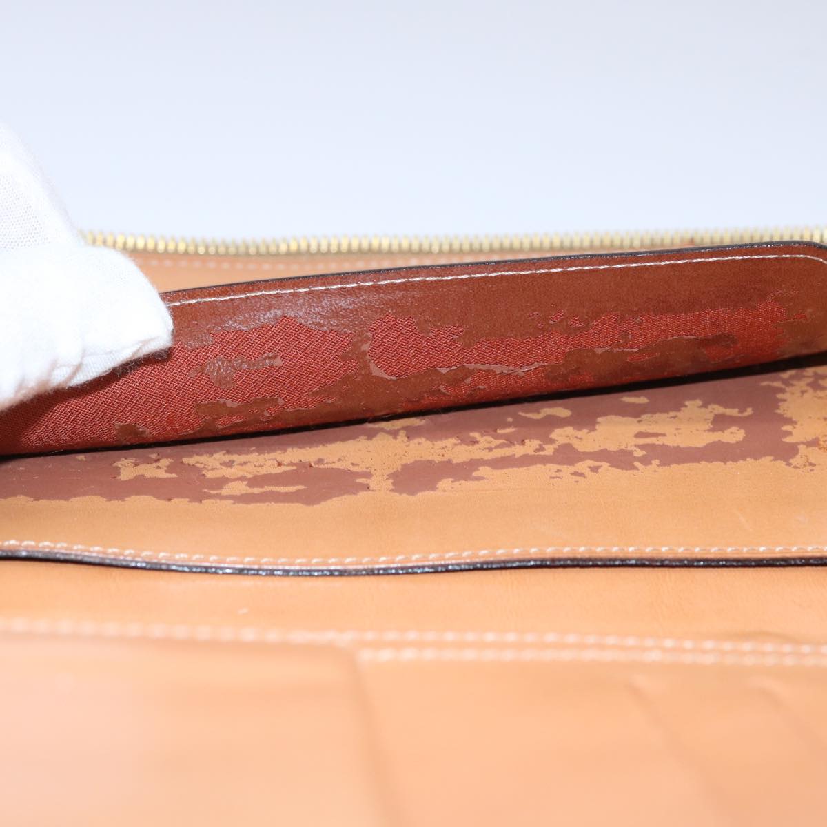 CELINE Macadam Canvas Travel Case PVC Leather Brown Auth 62670
