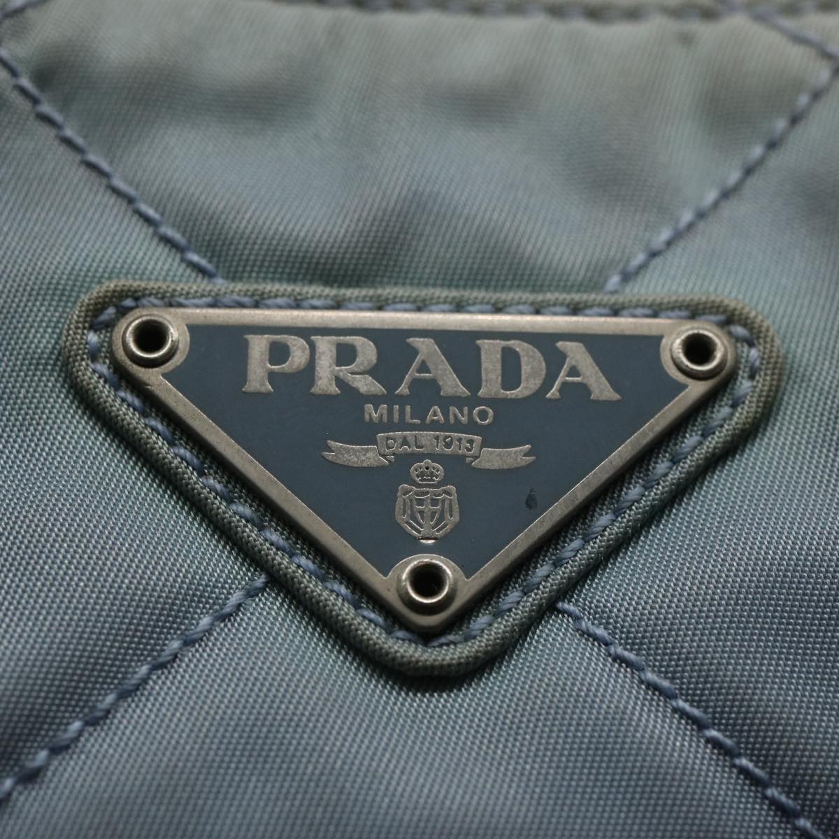 PRADA Hand Bag Nylon Enamel Light Blue Auth 62677