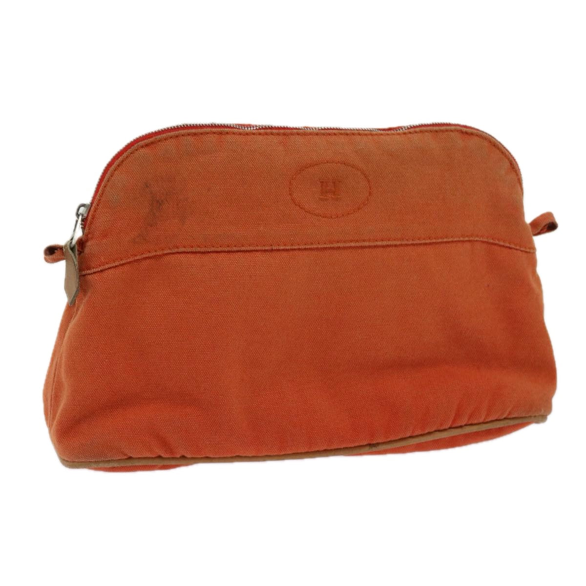 HERMES Bolide Pouch Canvas Orange Auth 62680