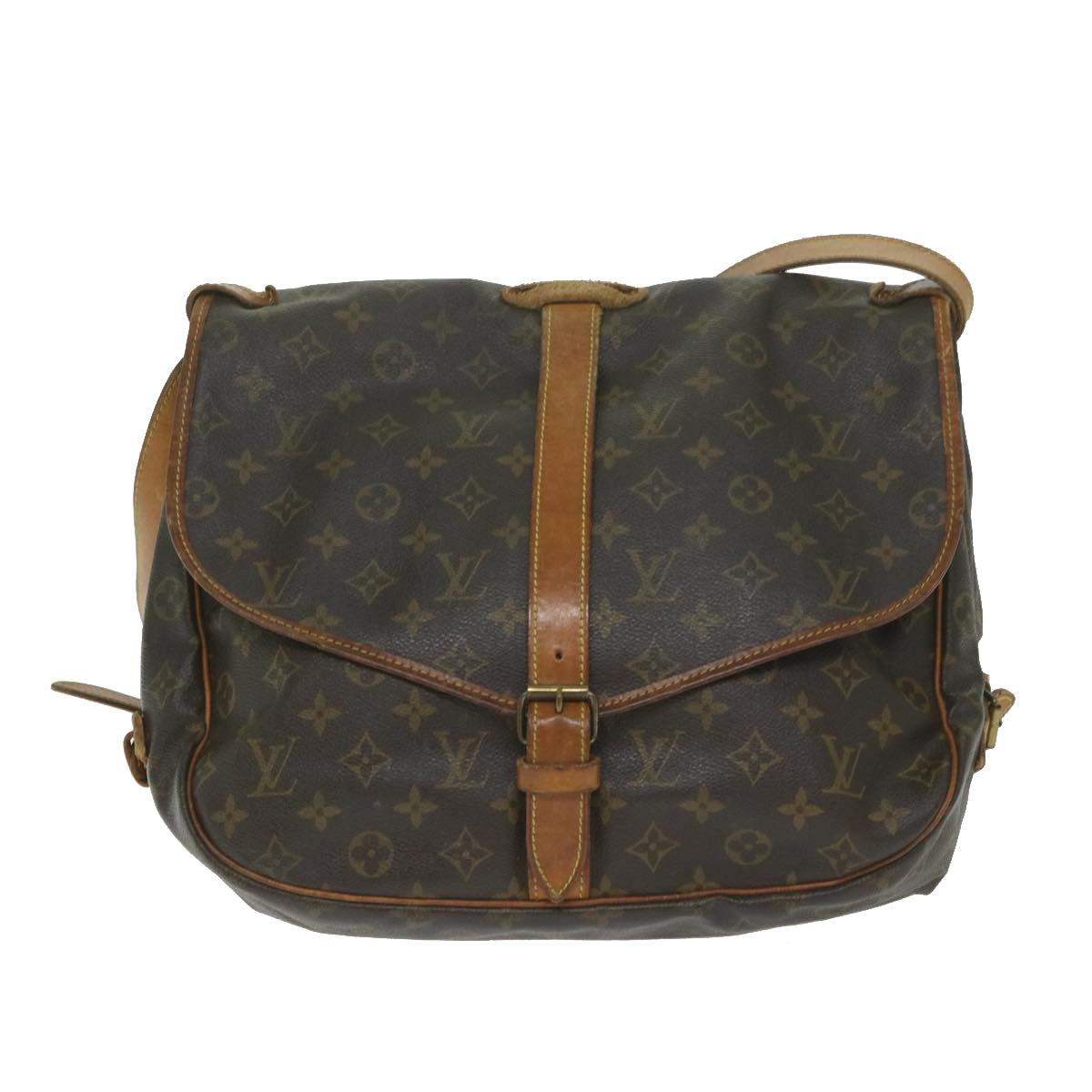 LOUIS VUITTON Monogram Saumur 35 Shoulder Bag M42254 LV Auth 62740