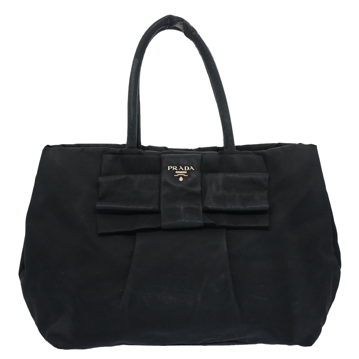 PRADA Hand Bag Nylon Black Auth 62744
