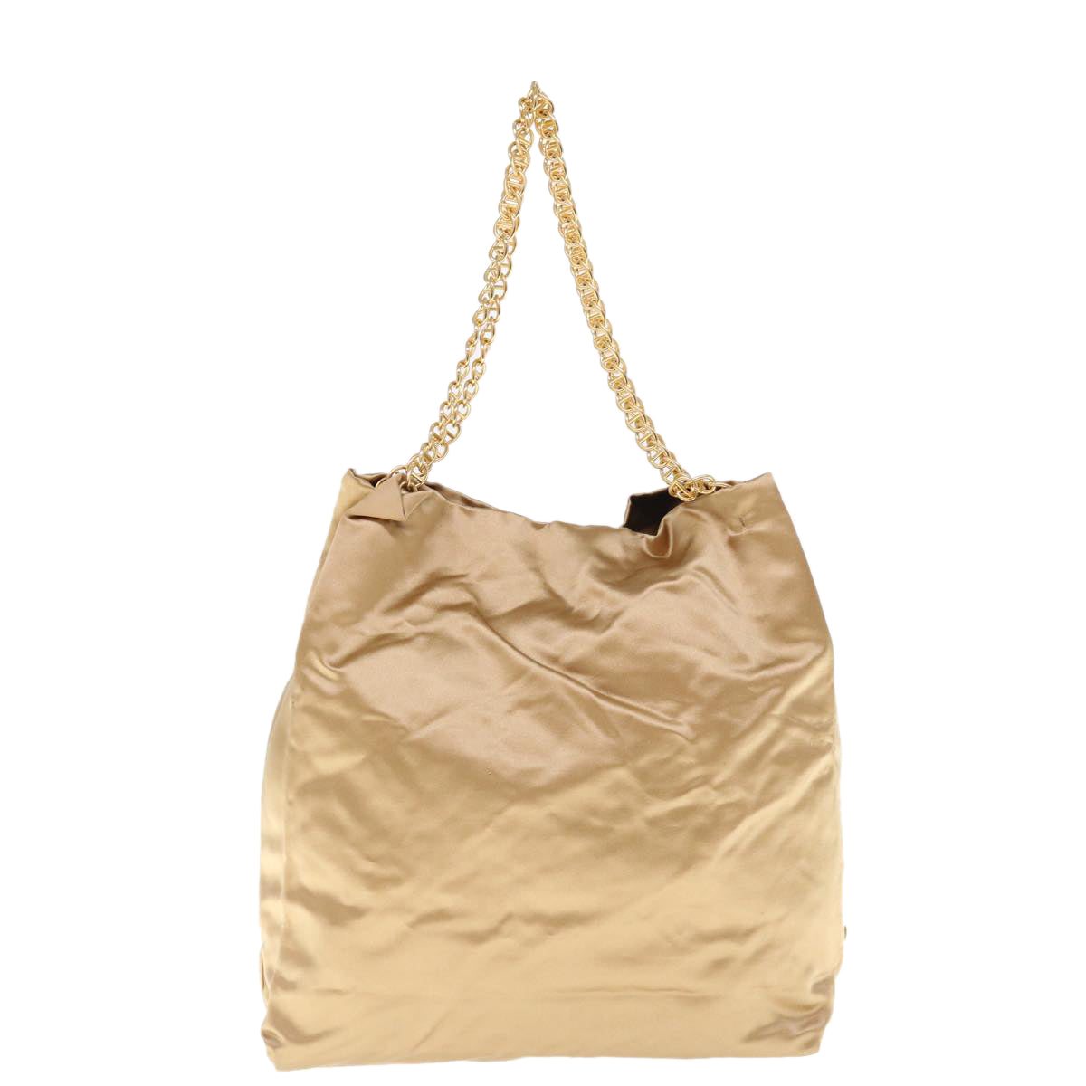 PRADA Chain Shoulder Bag Nylon Gold Auth 62746 - 0