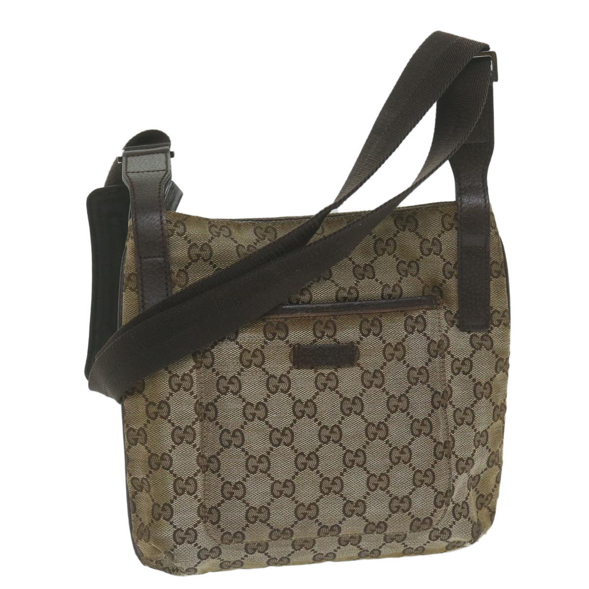 GUCCI GG Canvas Shoulder Bag Beige 122793 Auth 62755