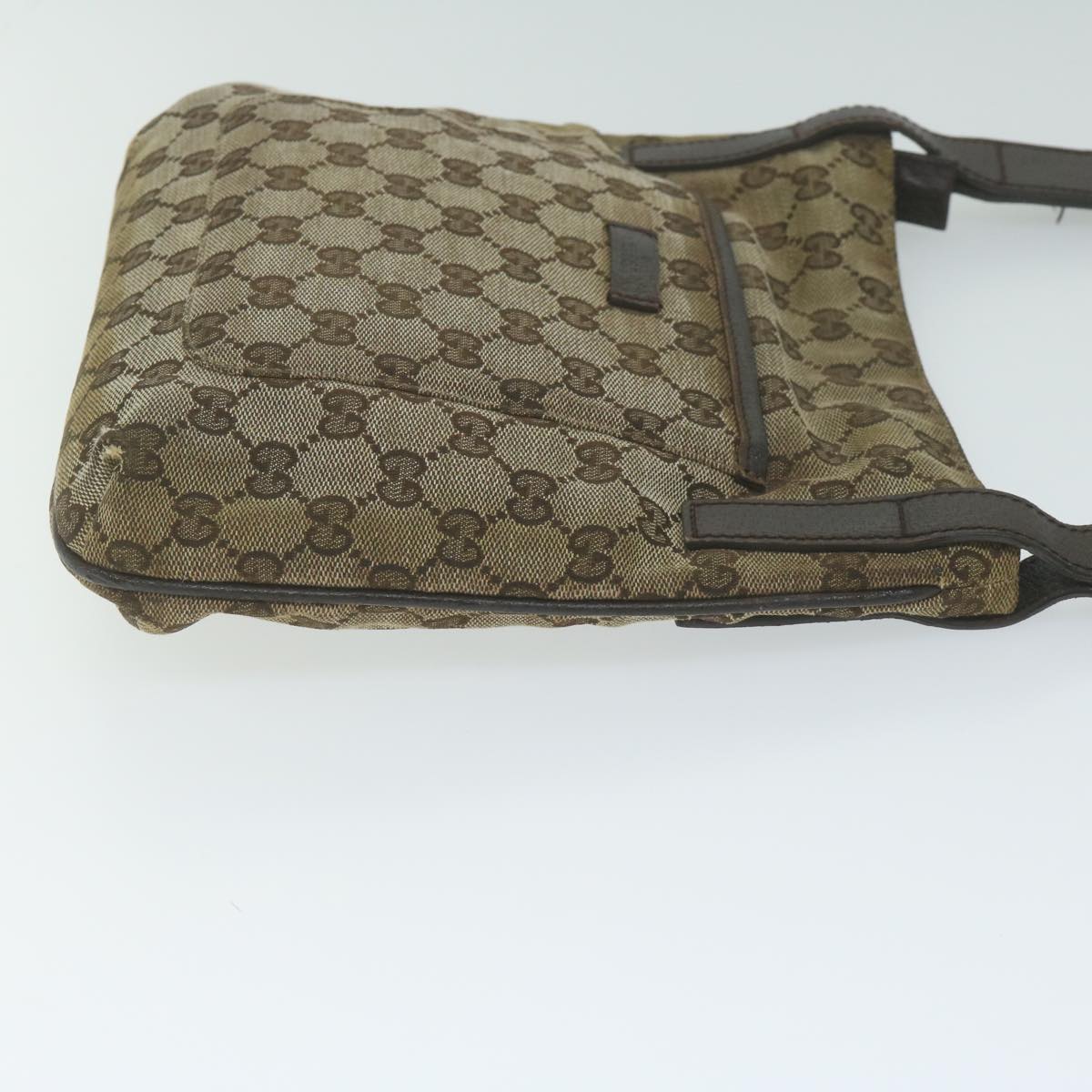 GUCCI GG Canvas Shoulder Bag Beige 122793 Auth 62755