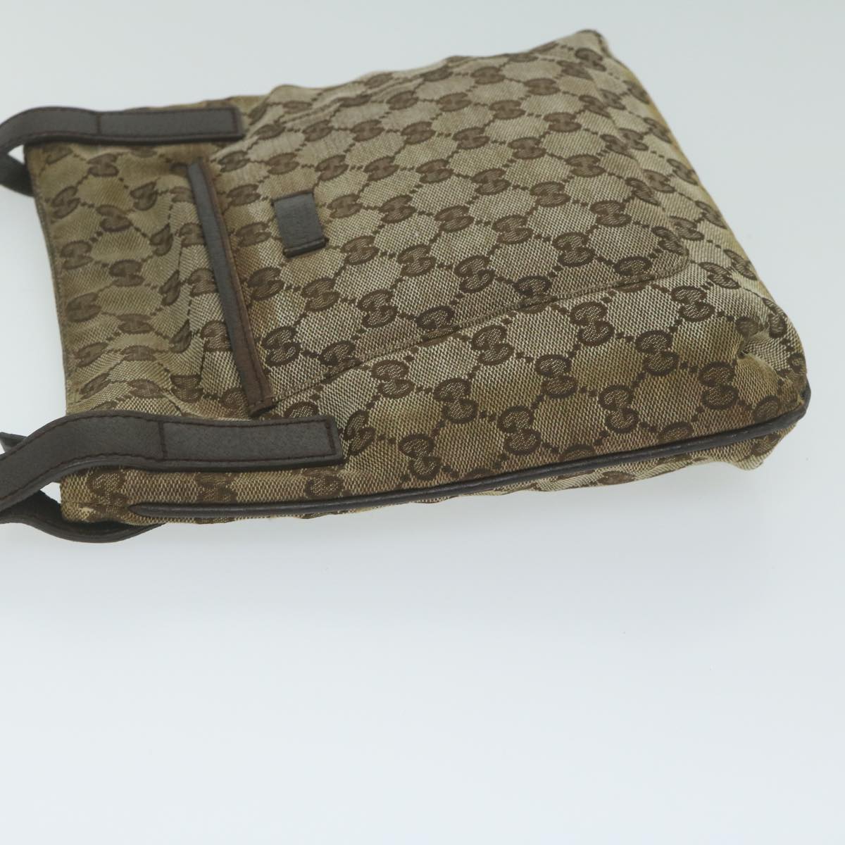 GUCCI GG Canvas Shoulder Bag Beige 122793 Auth 62755