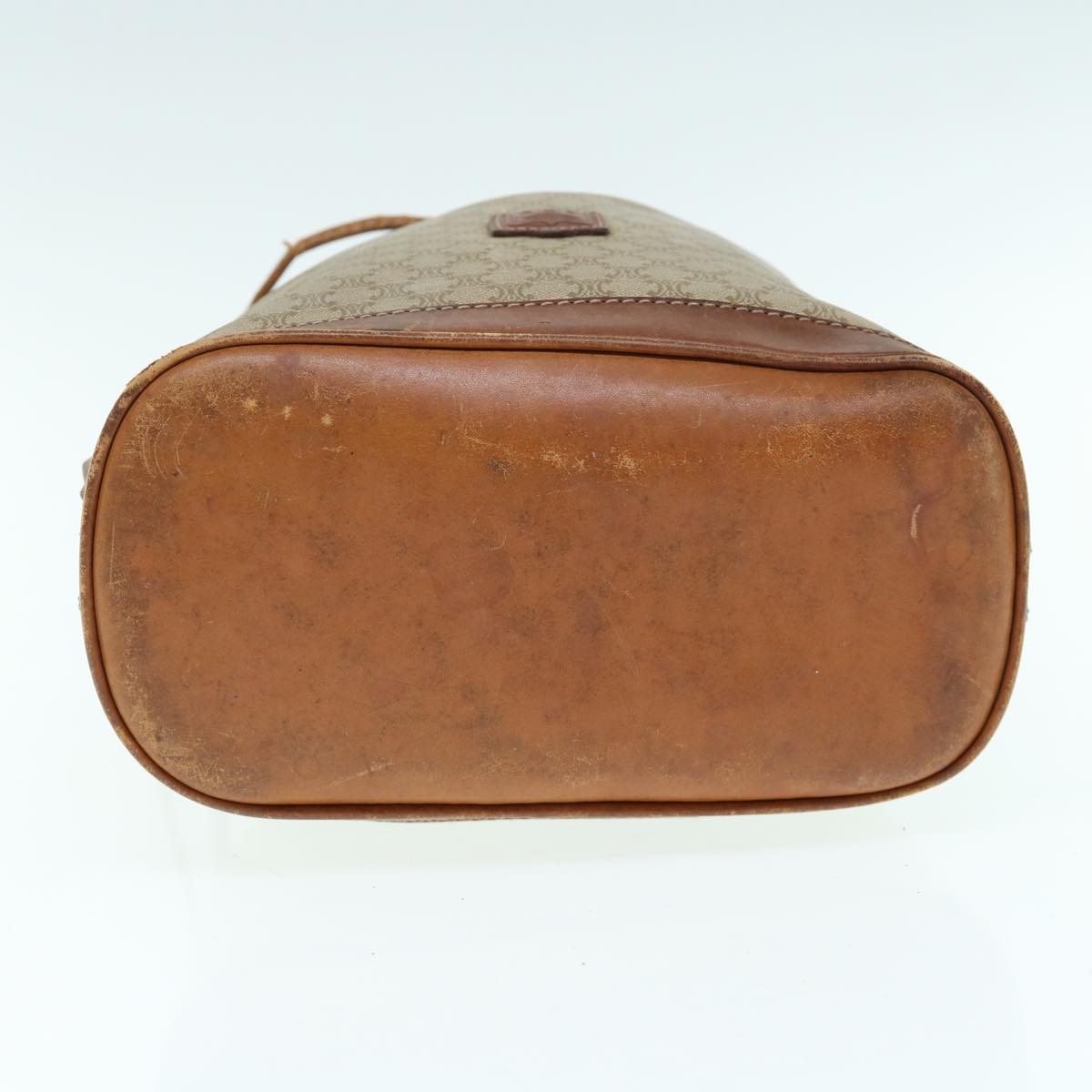 CELINE Macadam Canvas Shoulder Bag Beige Auth 62765