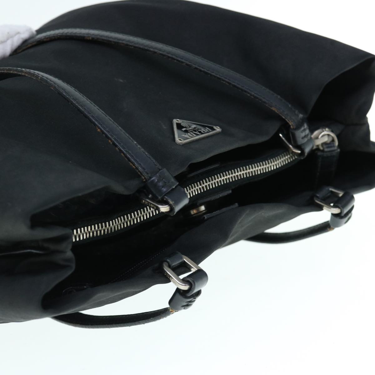 PRADA Tote Bag Nylon Black Auth 62774