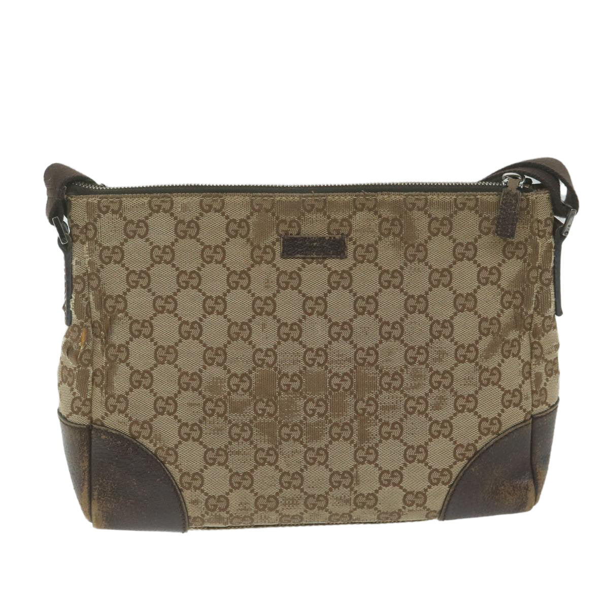 GUCCI GG Canvas Shoulder Bag Beige 114273 Auth 62779 - 0