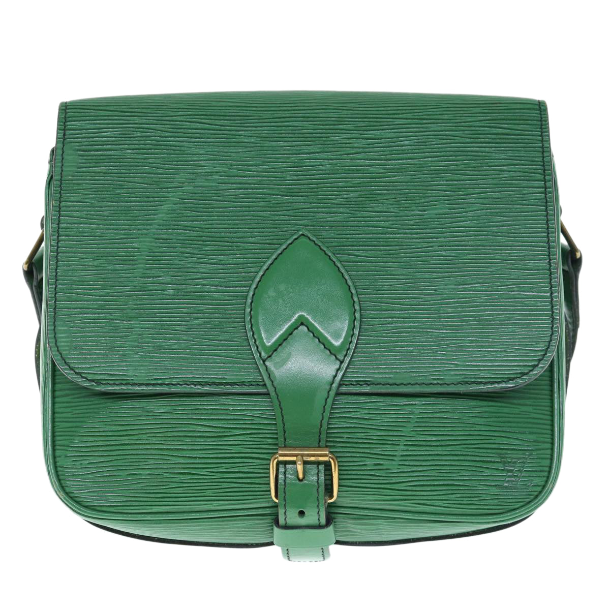 LOUIS VUITTON Epi Cartouchiere MM Shoulder Bag Green M52244 LV Auth 62823