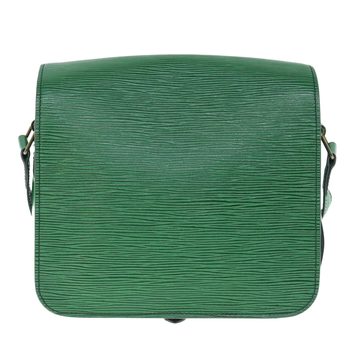 LOUIS VUITTON Epi Cartouchiere MM Shoulder Bag Green M52244 LV Auth 62823