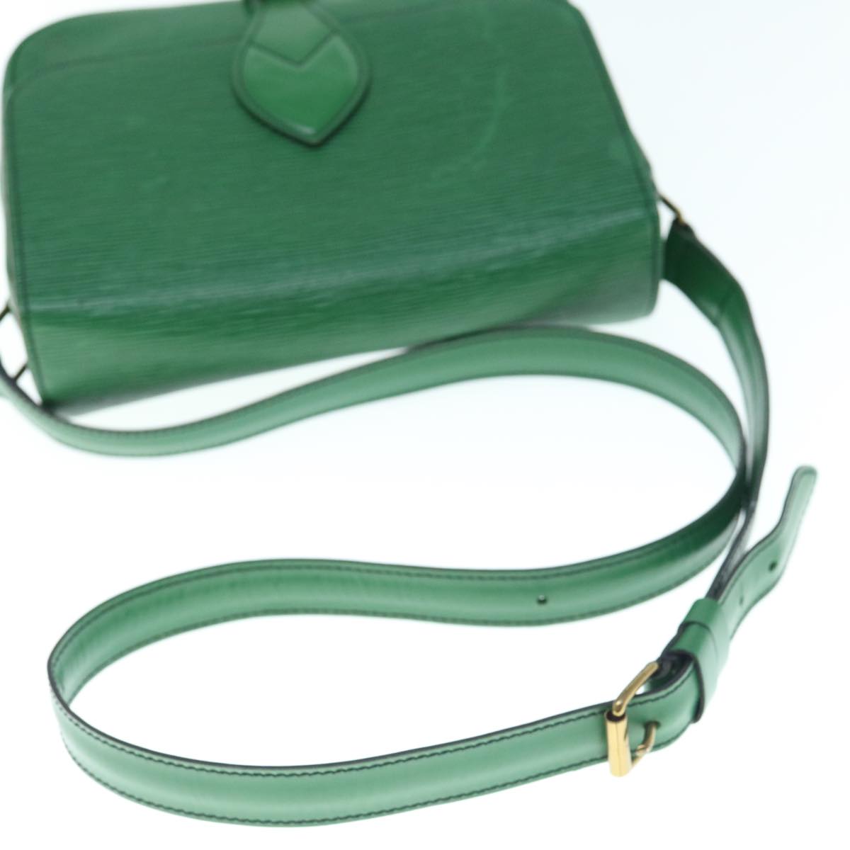 LOUIS VUITTON Epi Cartouchiere MM Shoulder Bag Green M52244 LV Auth 62823