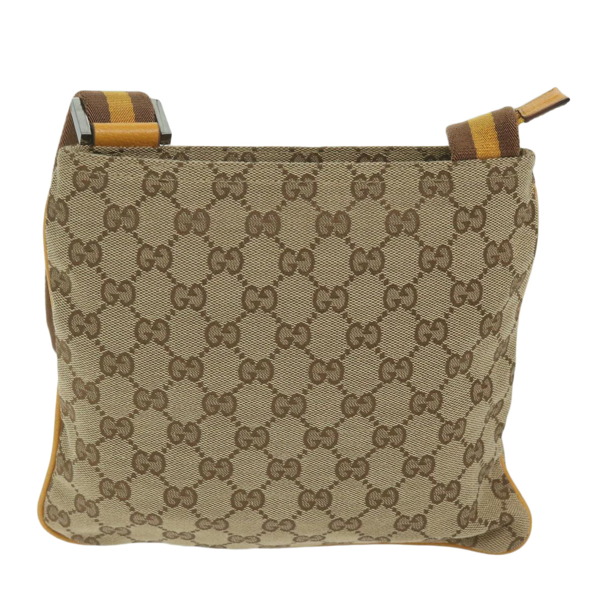 GUCCI GG Canvas Sherry Line Shoulder Bag Beige Yellow Brown 146809 Auth 62827 - 0