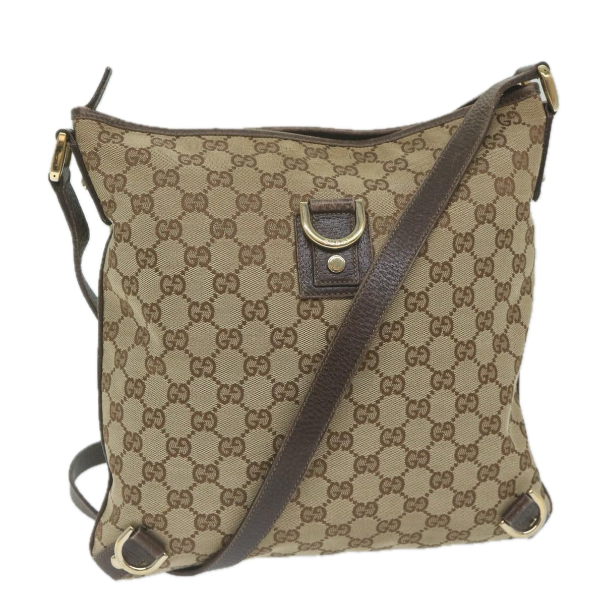 GUCCI GG Canvas Shoulder Bag Beige 131326 Auth 62837