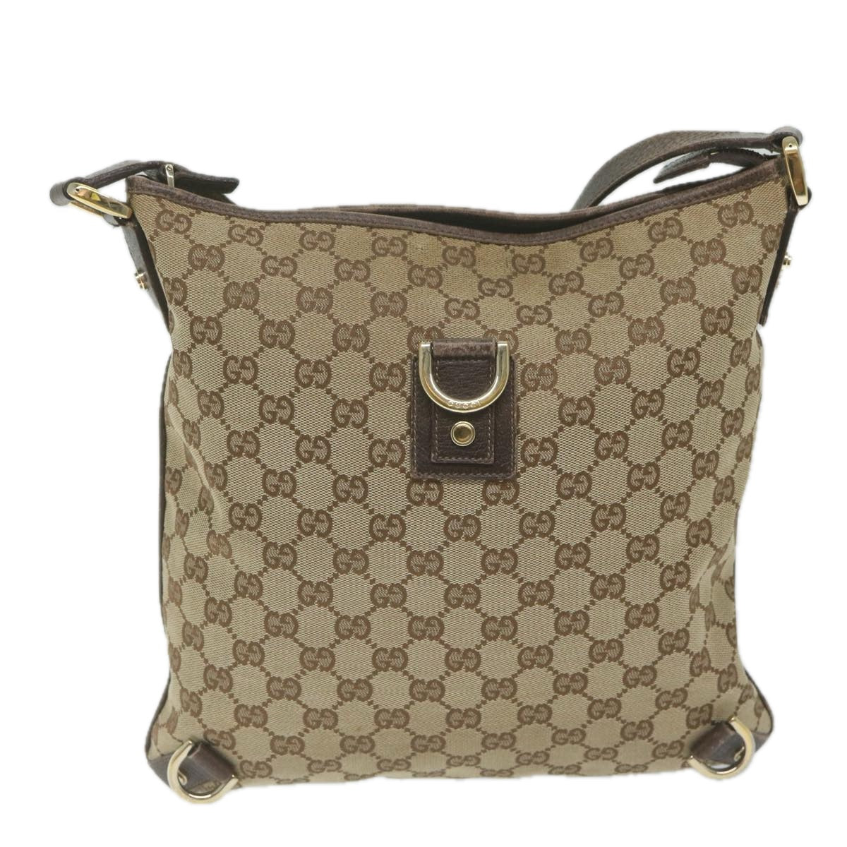 GUCCI GG Canvas Shoulder Bag Beige 131326 Auth 62837