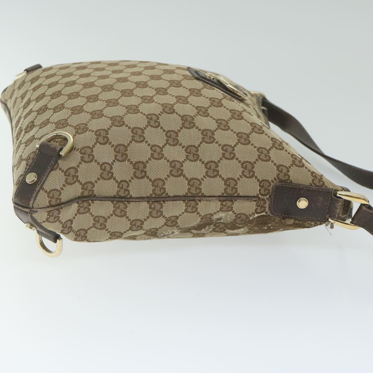 GUCCI GG Canvas Shoulder Bag Beige 131326 Auth 62837