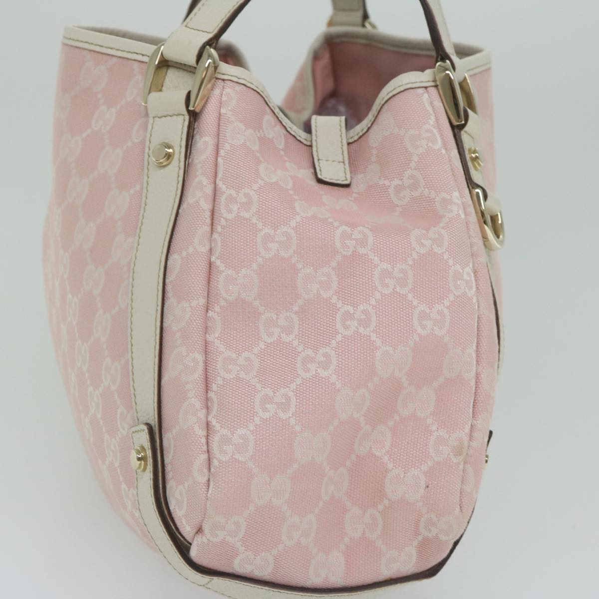 GUCCI GG Canvas Shoulder Bag Pink 130736 Auth 62839