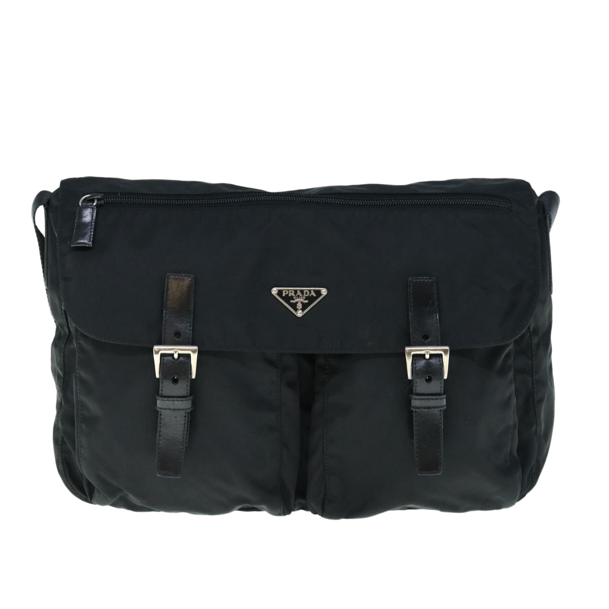 PRADA Shoulder Bag Nylon Black Auth 62845