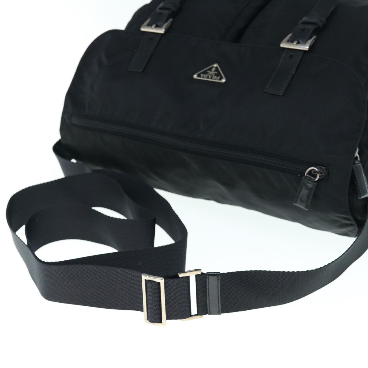 PRADA Shoulder Bag Nylon Black Auth 62845