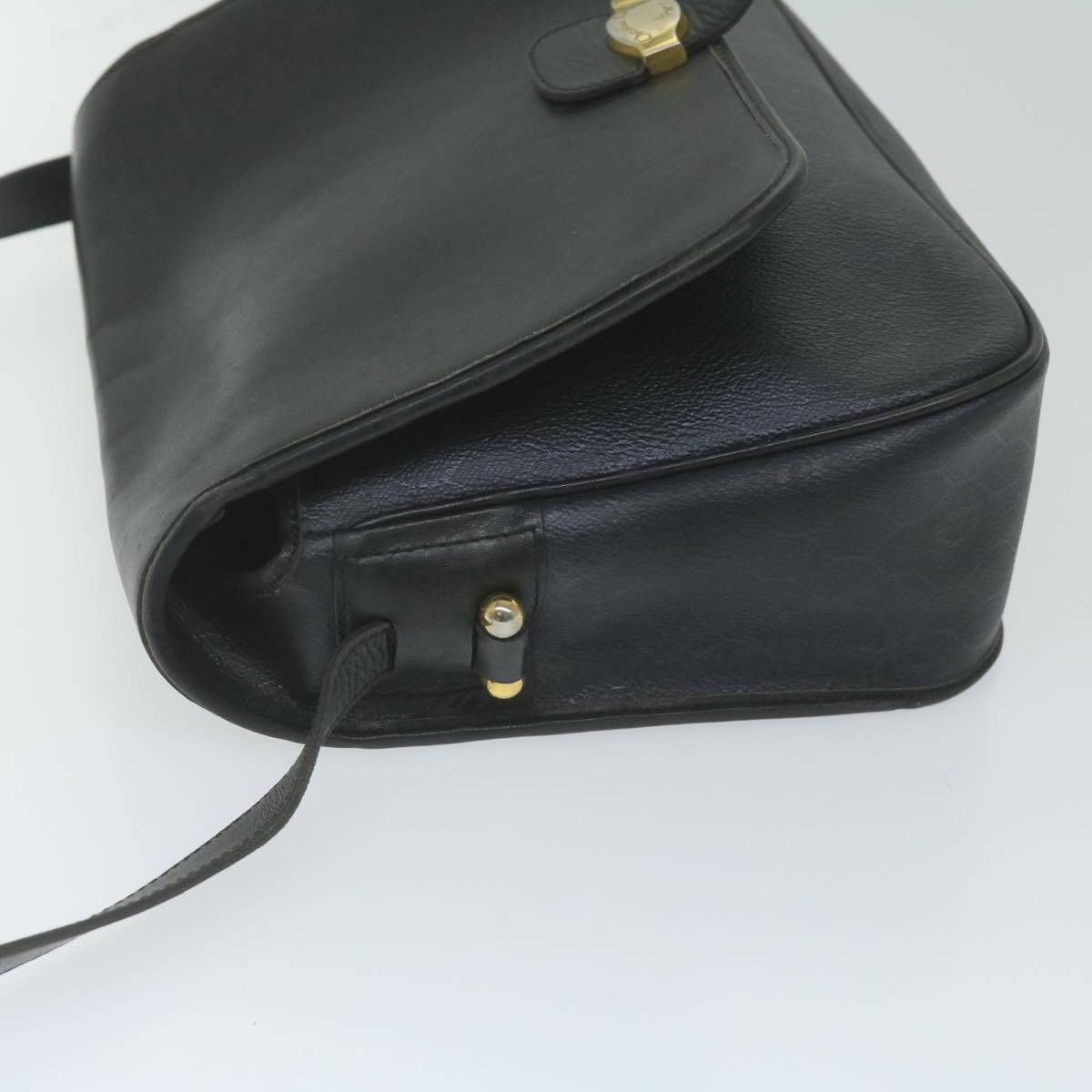 Christian Dior Shoulder Bag Leather Black Auth 62853