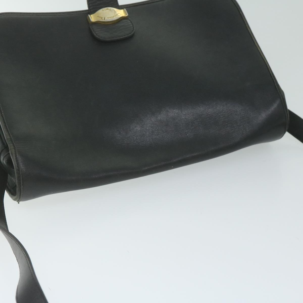 Christian Dior Shoulder Bag Leather Black Auth 62853