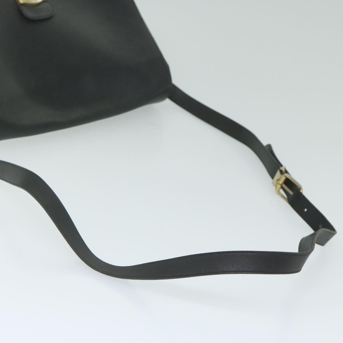 Christian Dior Shoulder Bag Leather Black Auth 62853