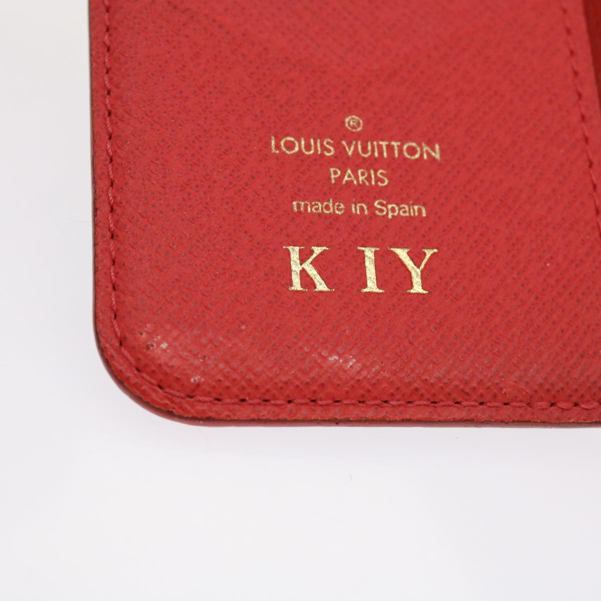 LOUIS VUITTON Monogram Damier Graphite iPhone Case 8Set Red LV Auth 62862