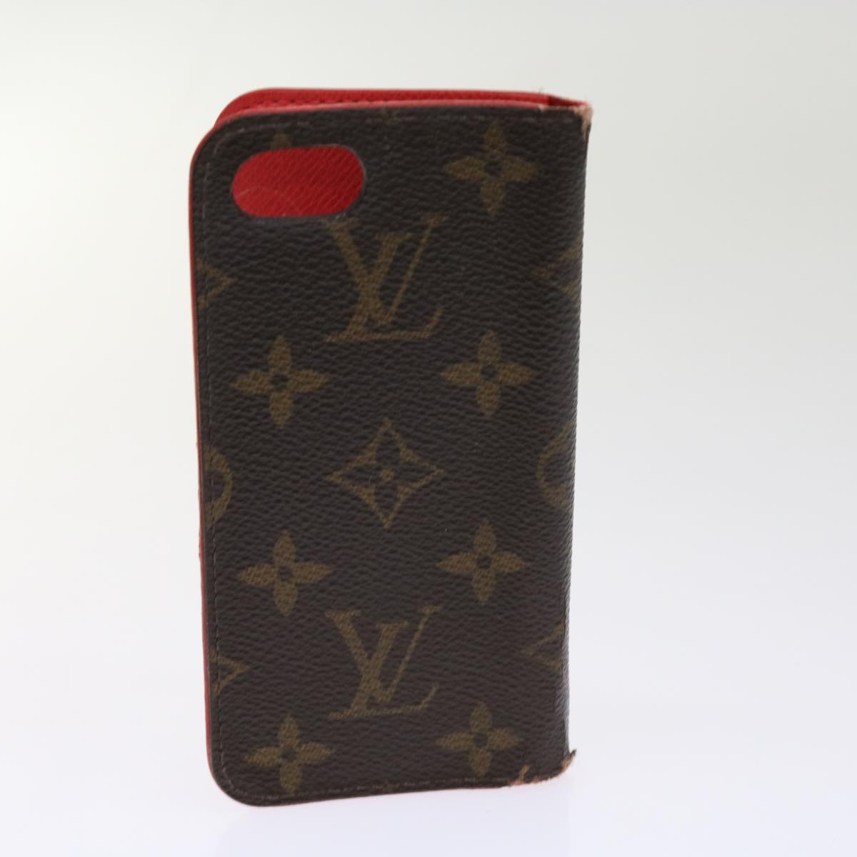 LOUIS VUITTON Monogram Damier Graphite iPhone Case 8Set Red LV Auth 62862