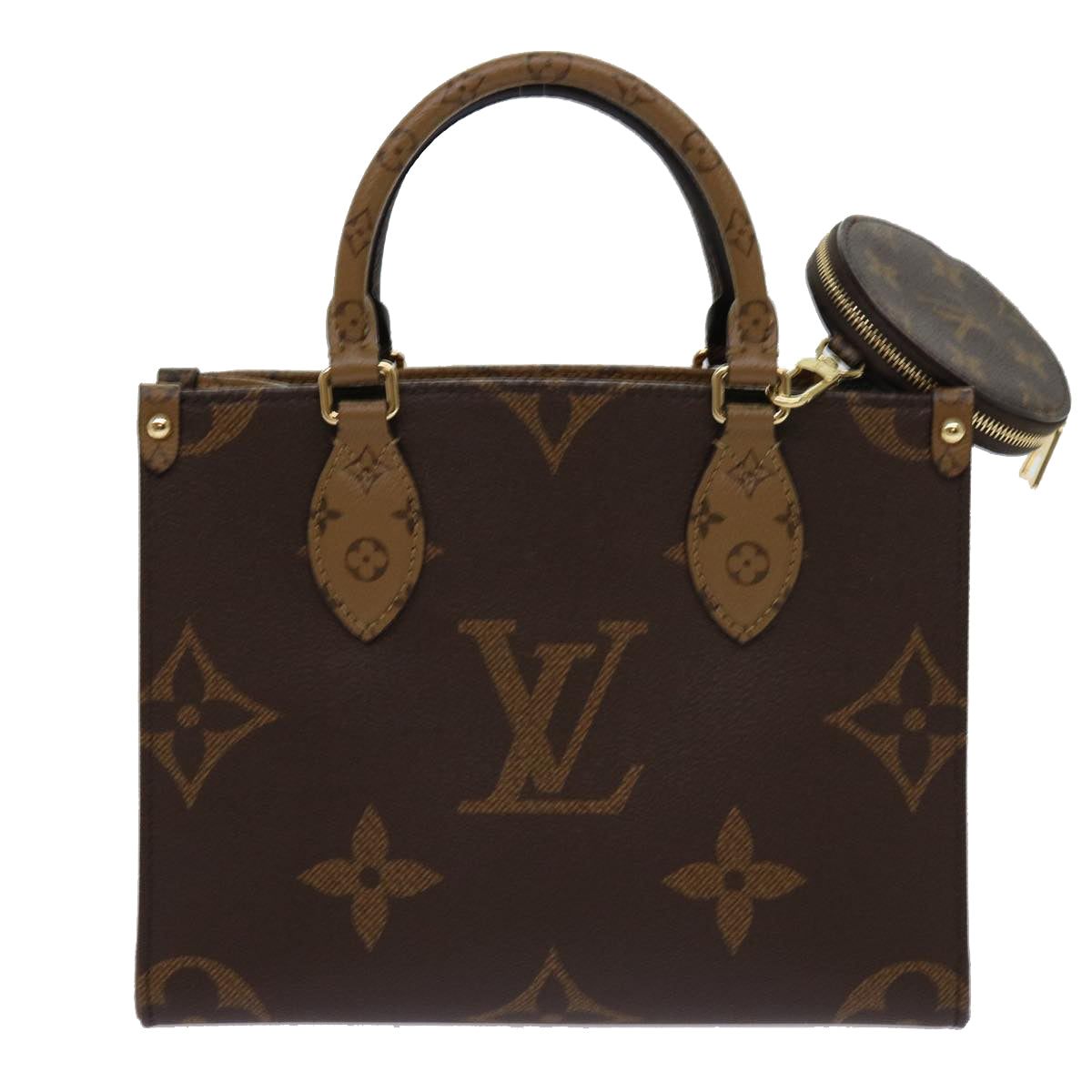 LOUIS VUITTON Monogram Reverse On The Go PM Hand Bag M46373 LV Auth 62894S