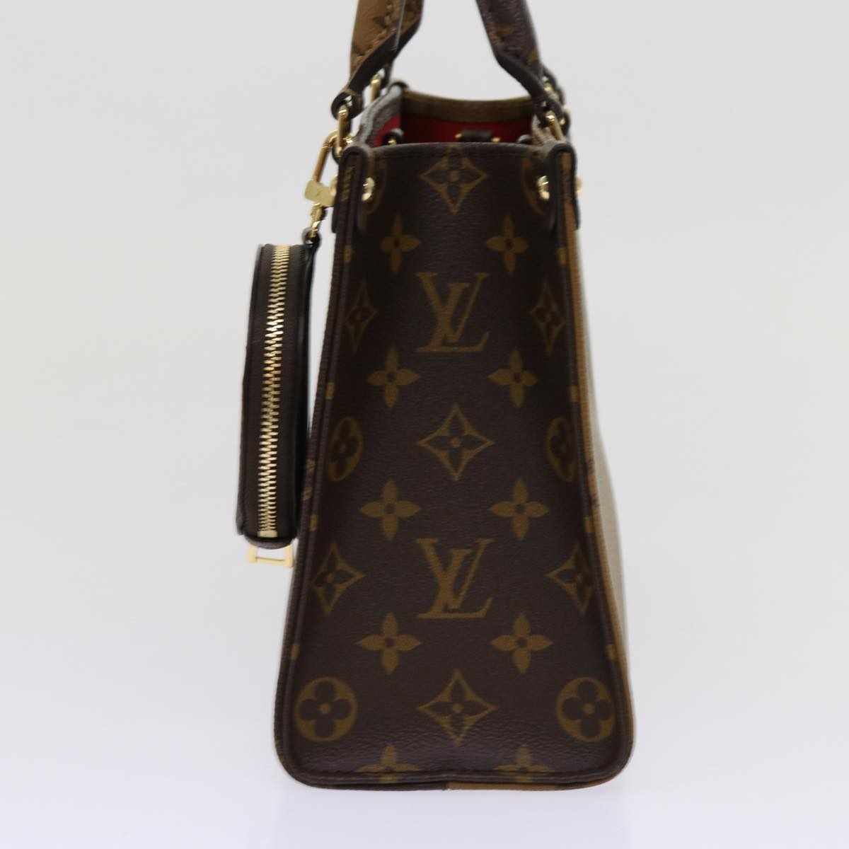 LOUIS VUITTON Monogram Reverse On The Go PM Hand Bag M46373 LV Auth 62894S