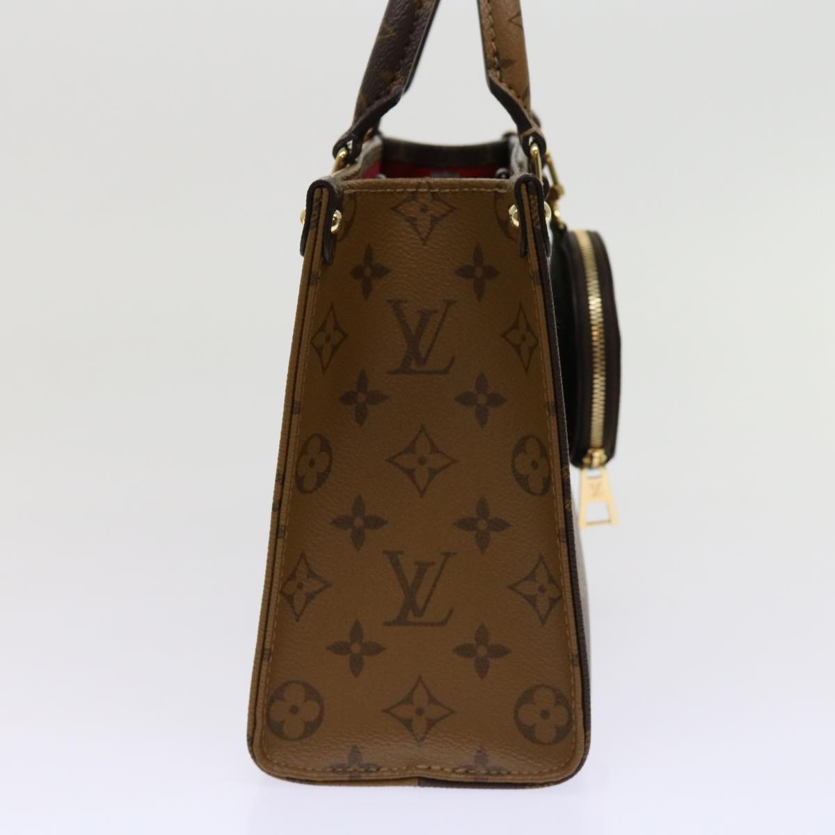 LOUIS VUITTON Monogram Reverse On The Go PM Hand Bag M46373 LV Auth 62894S