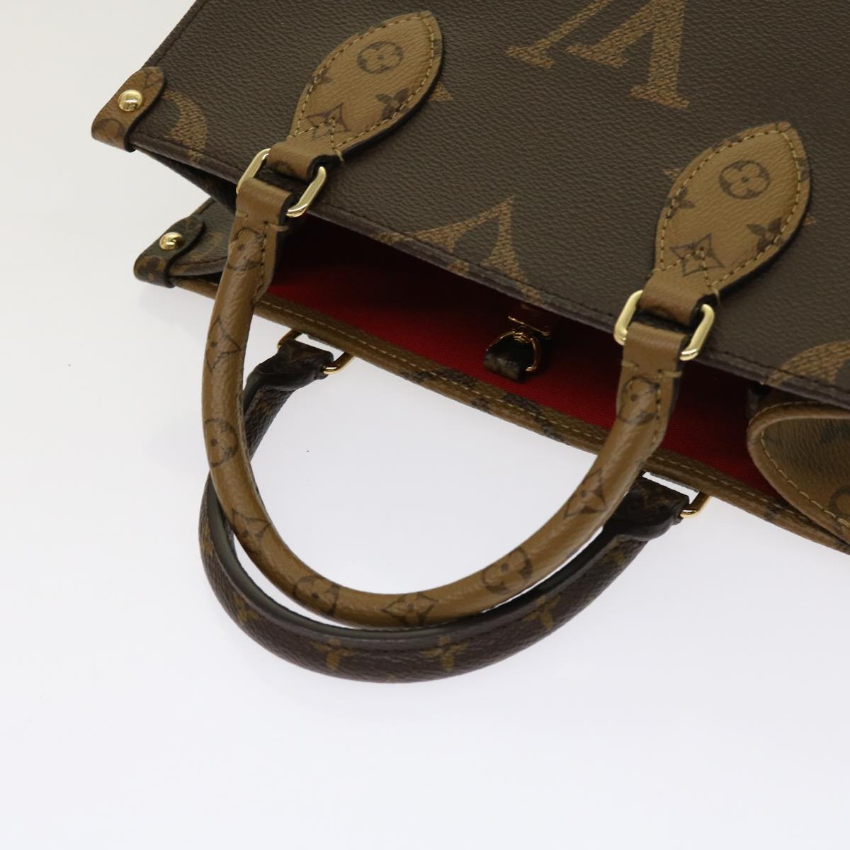 LOUIS VUITTON Monogram Reverse On The Go PM Hand Bag M46373 LV Auth 62894S