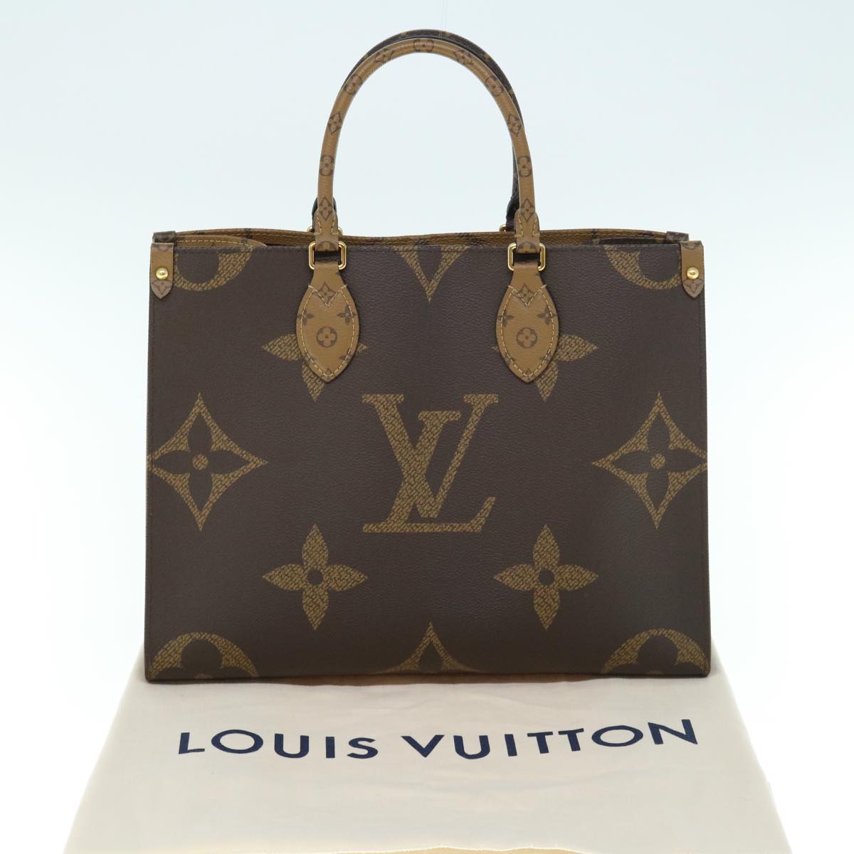 LOUIS VUITTON Monogram Reverse Giant On The Go MM Tote Bag M45321 LV Auth 62896S