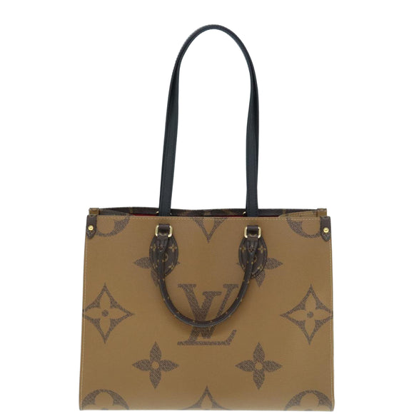 LOUIS VUITTON Monogram Reverse Giant On The Go MM Tote Bag M45321 LV Auth 62896S