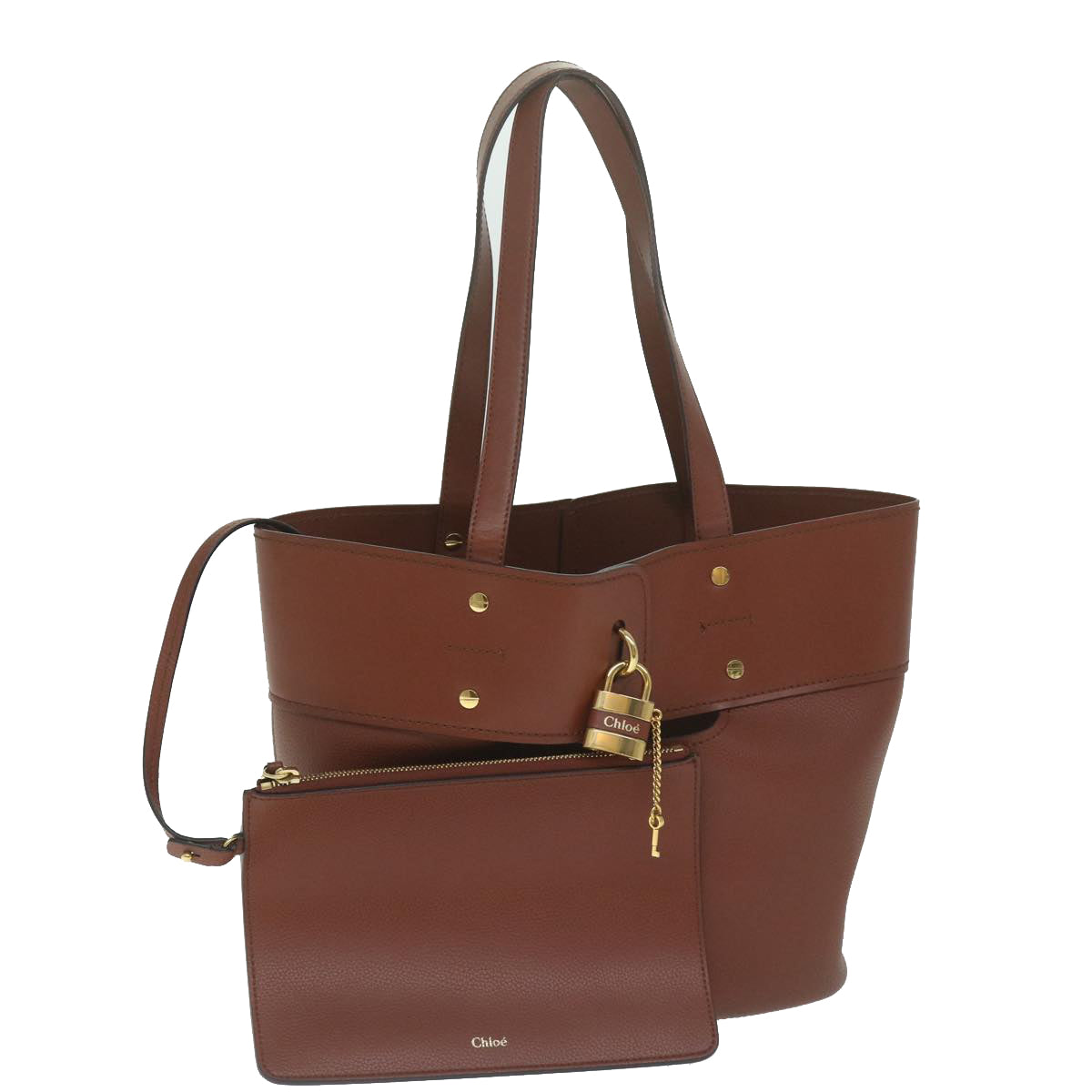 Chloe Abbey Tote Bag Leather Brown CHC20SS223C44 Auth 62939A