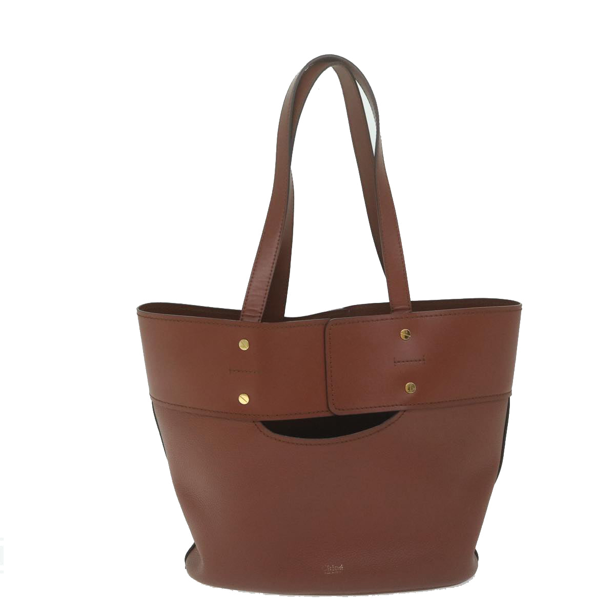 Chloe Abbey Tote Bag Leather Brown CHC20SS223C44 Auth 62939A