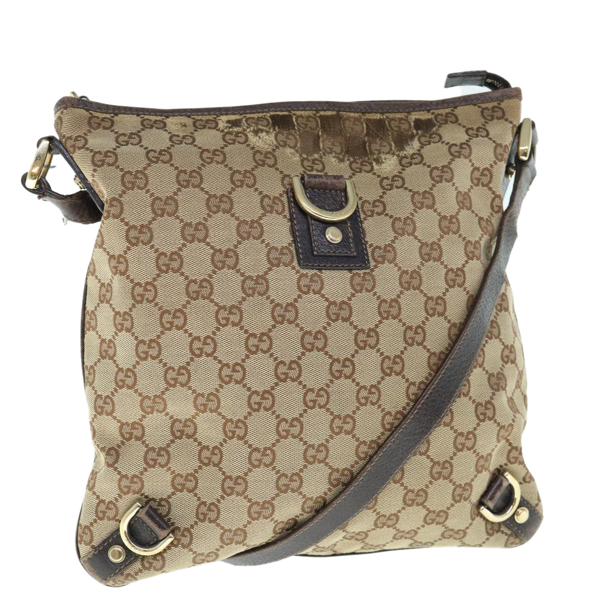 GUCCI GG Canvas Shoulder Bag Beige 131326 Auth 62946