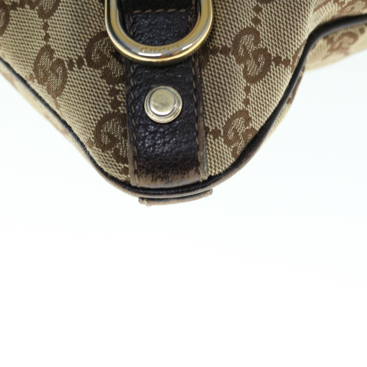 GUCCI GG Canvas Shoulder Bag Beige 131326 Auth 62946