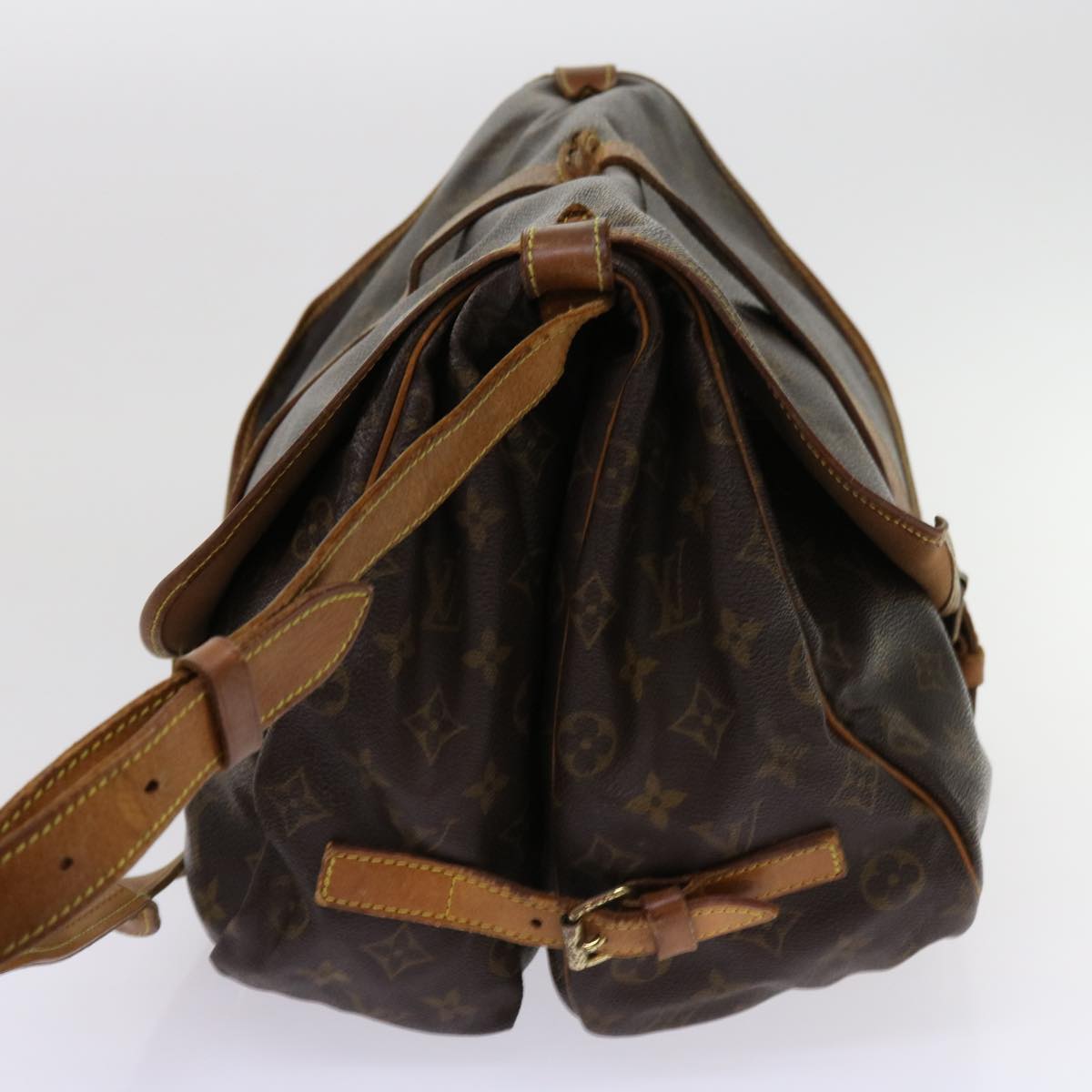 LOUIS VUITTON Monogram Saumur 35 Shoulder Bag M42254 LV Auth 62950