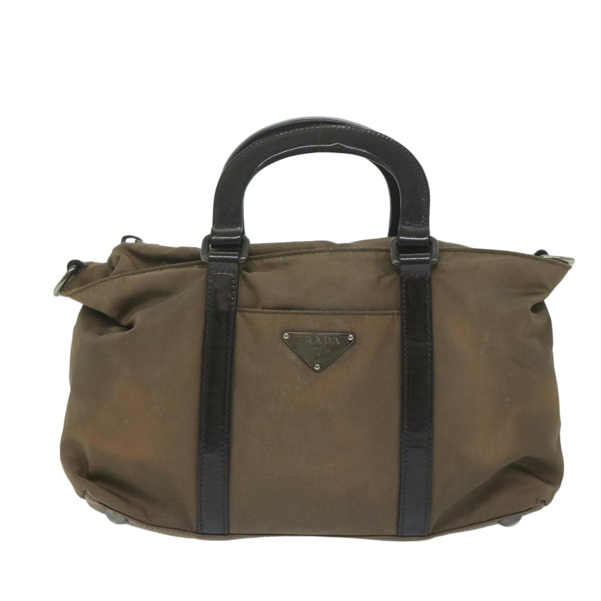 PRADA Hand Bag Nylon 2way Khaki Auth 62983