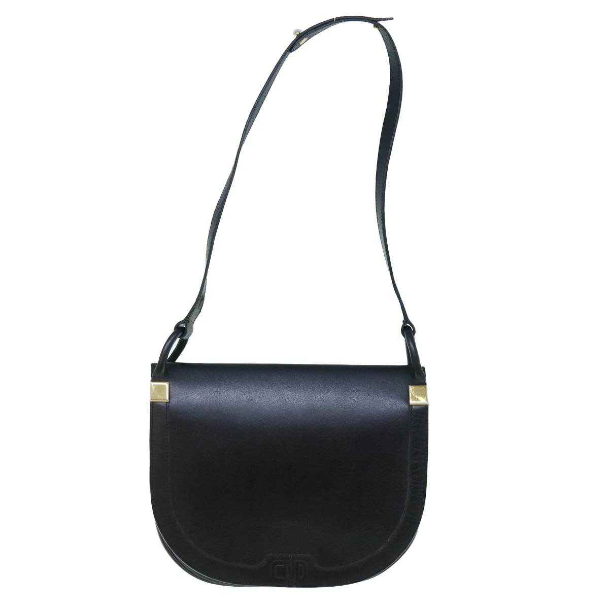 Christian Dior Shoulder Bag Leather Black Auth 62989