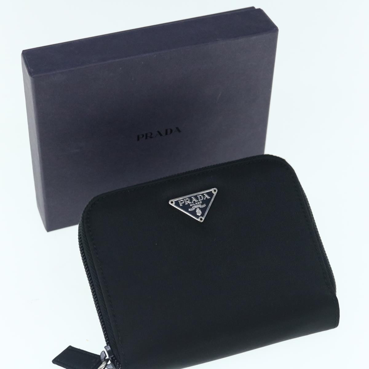 PRADA Wallet Nylon Black Auth 62990