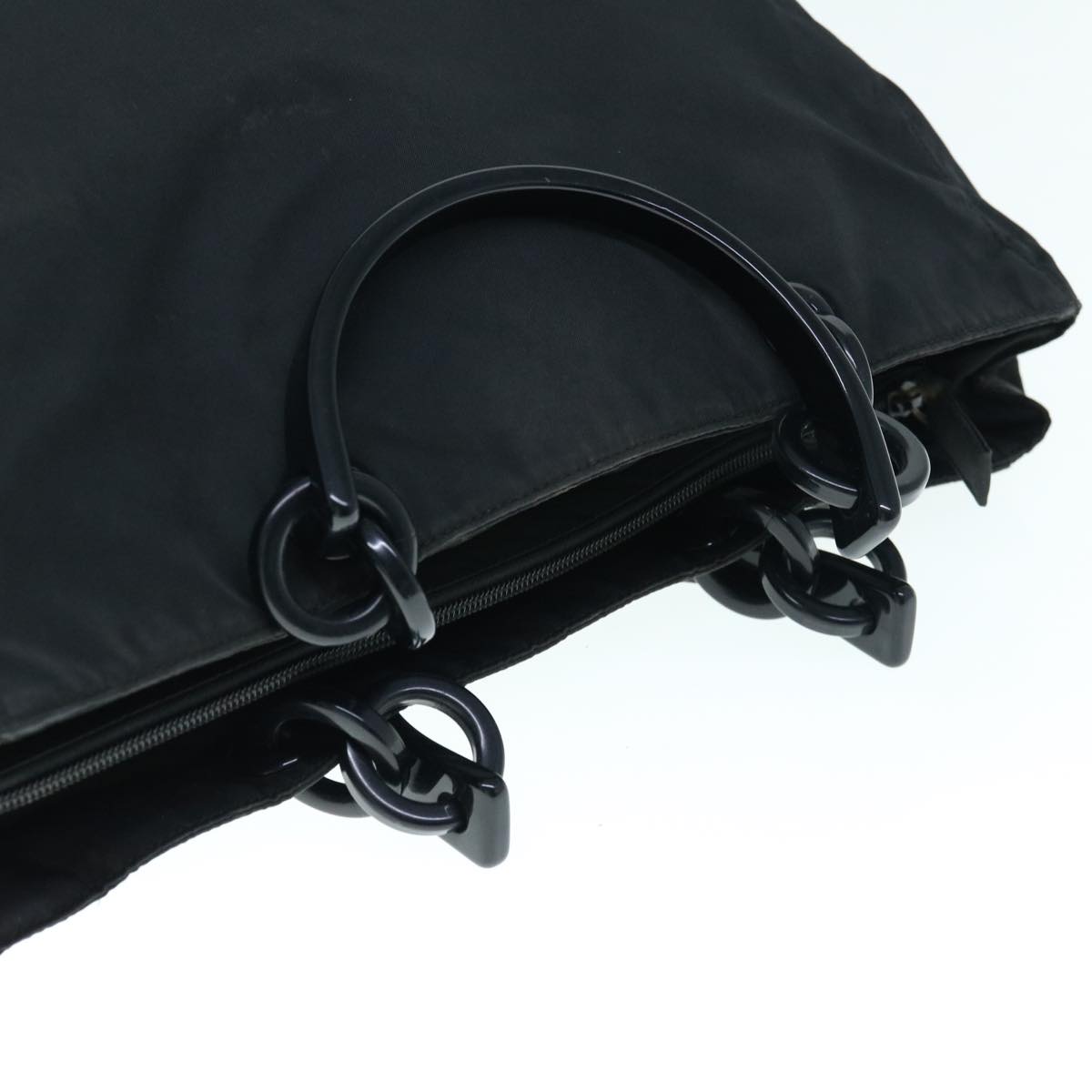 PRADA Hand Bag Nylon Black Auth 63029