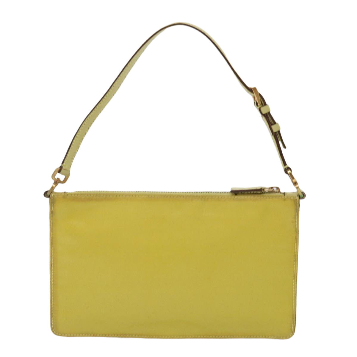 PRADA Accessory Pouch Nylon Yellow Auth 63087