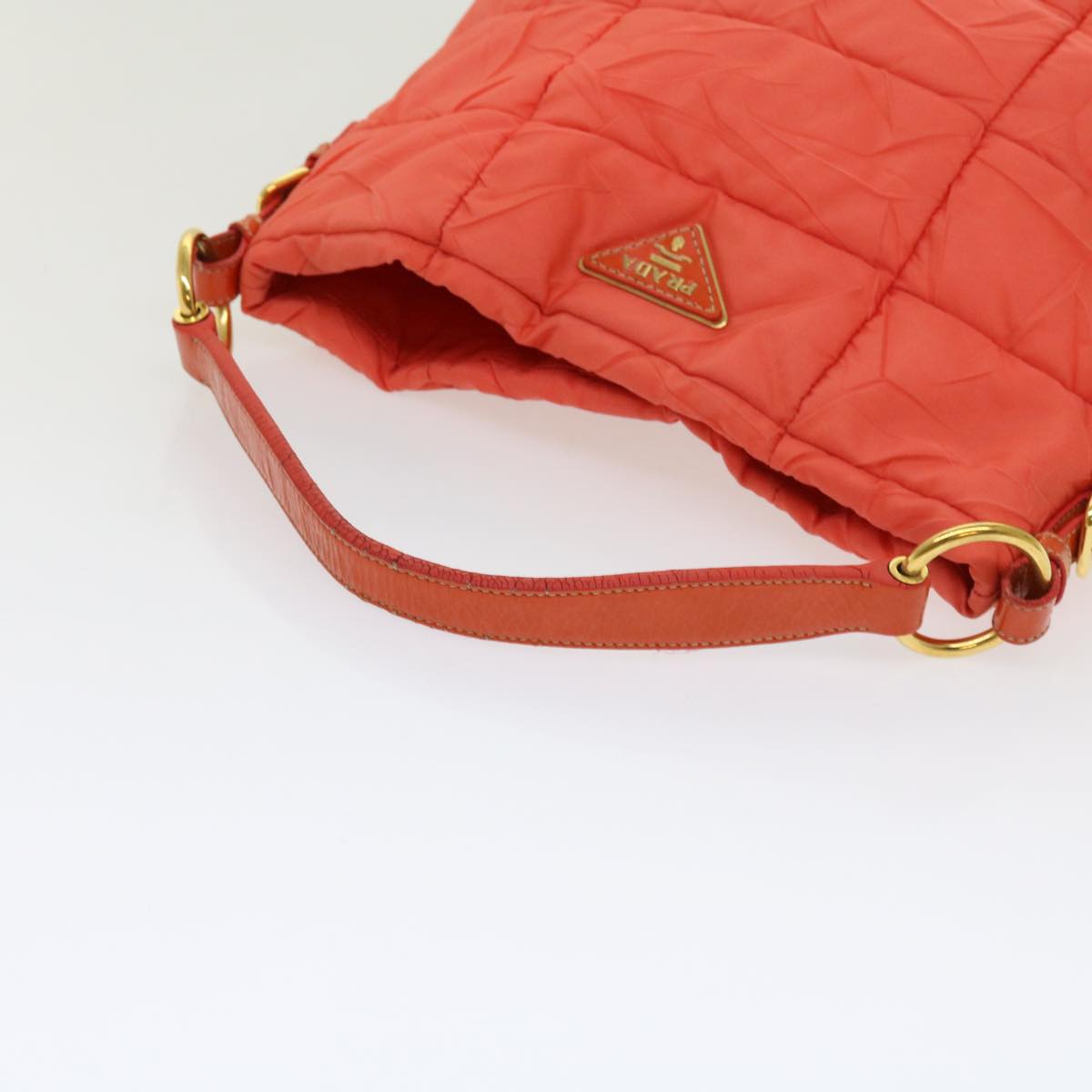 PRADA Hand Bag Nylon Orange Auth 63117