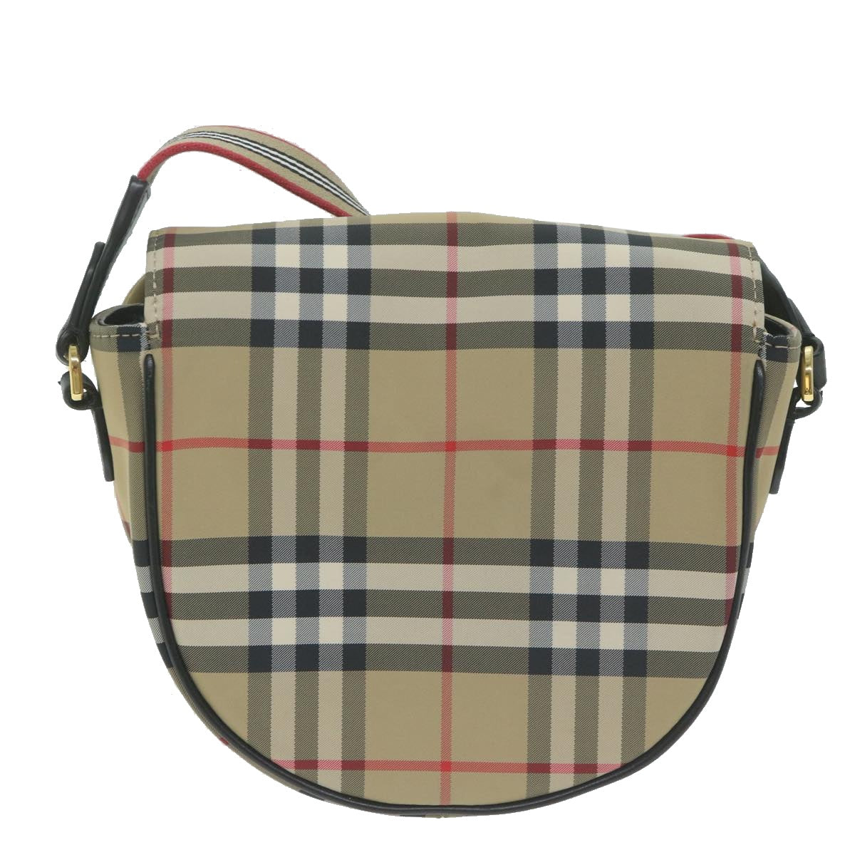 BURBERRY Nova Check Shoulder Bag Nylon Beige Auth 63139A - 0