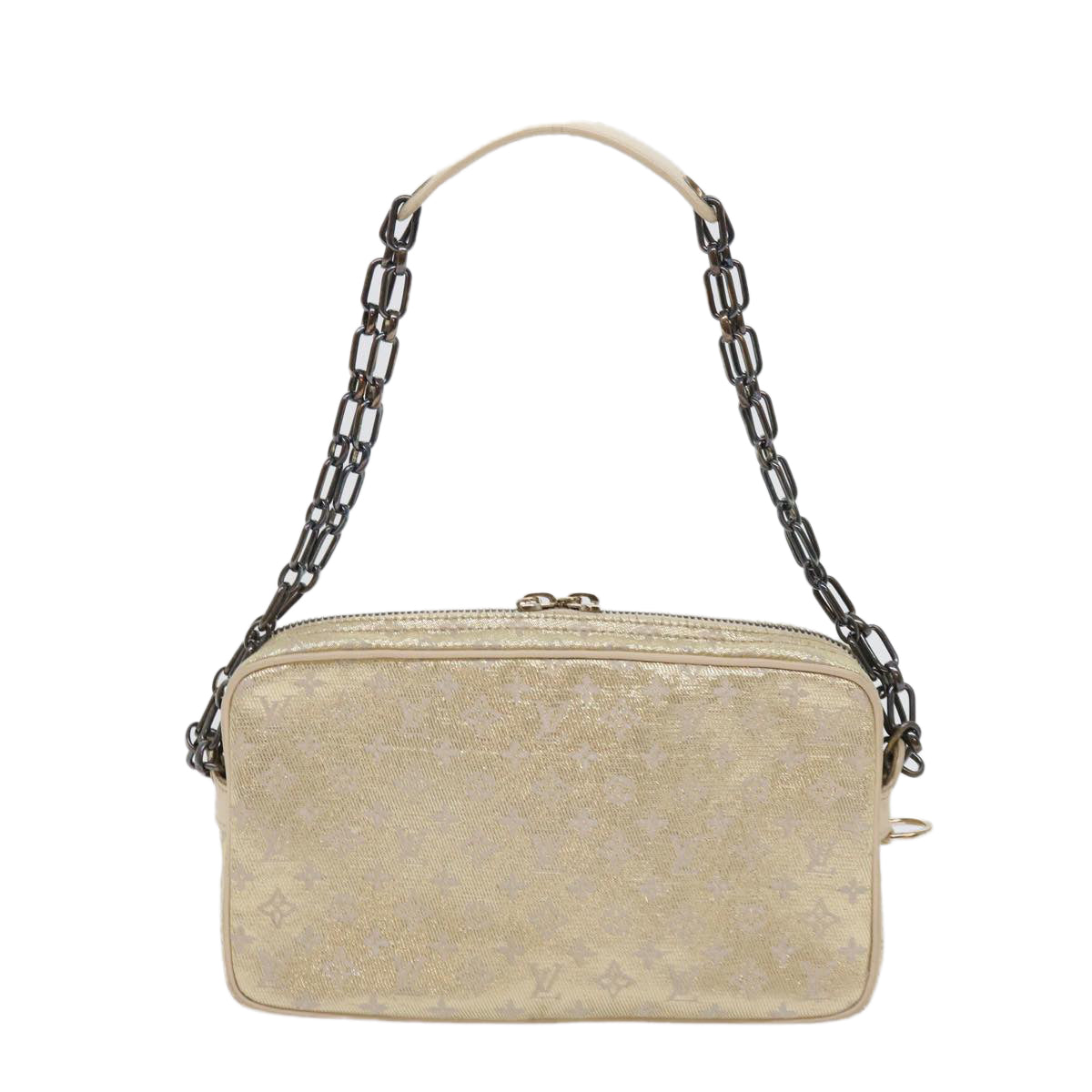 LOUIS VUITTON Monogram Shine Chain McKenna Shoulder Bag Silver M92362 Auth 63151 - 0