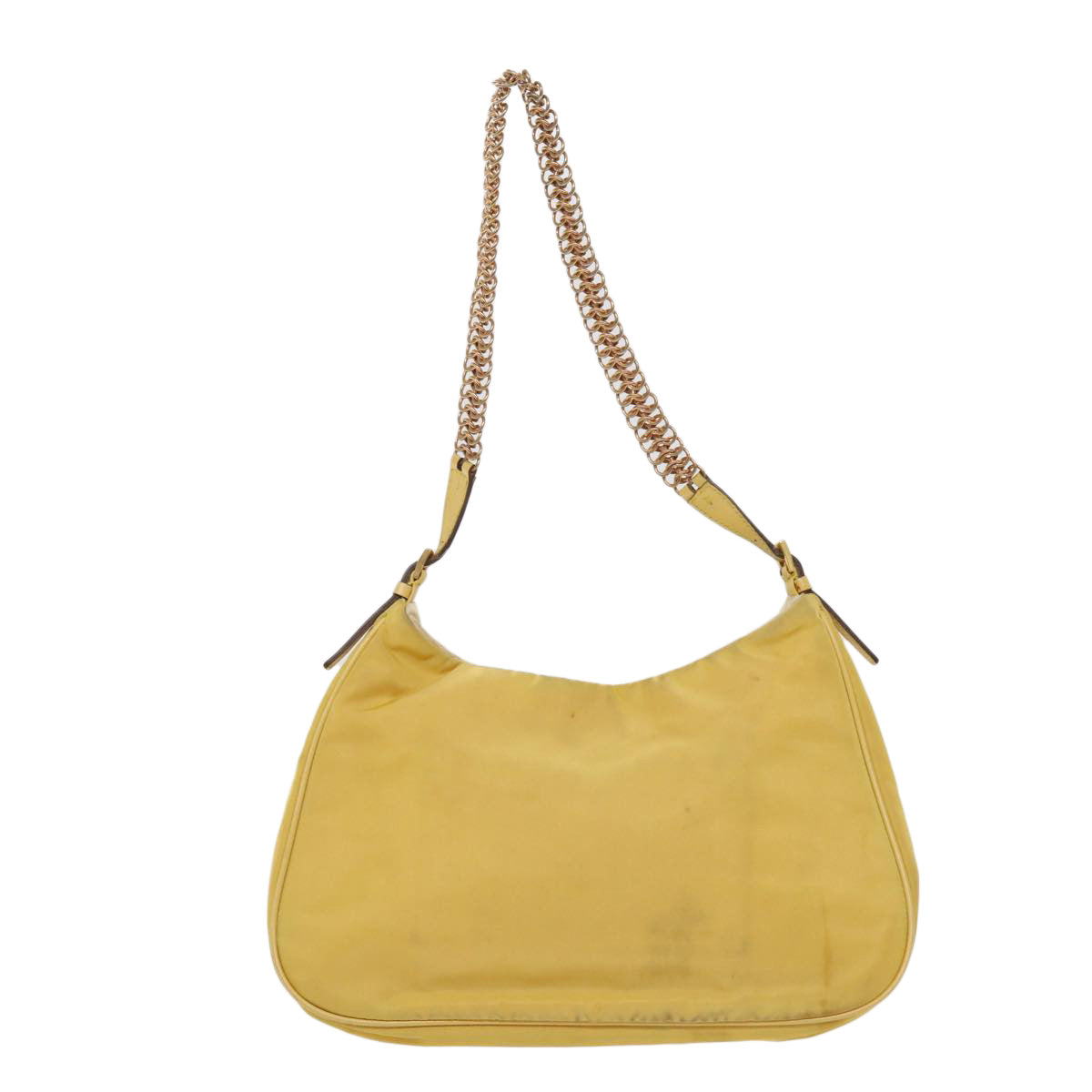 PRADA Chain Shoulder Bag Nylon Yellow Auth 63153 - 0